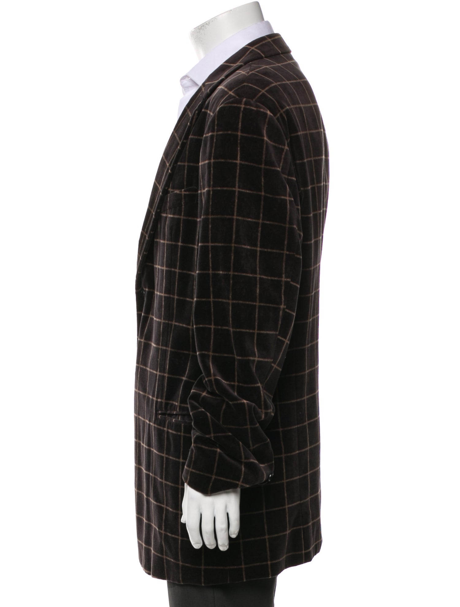 Armani Collezioni Plaid Print Peacoat