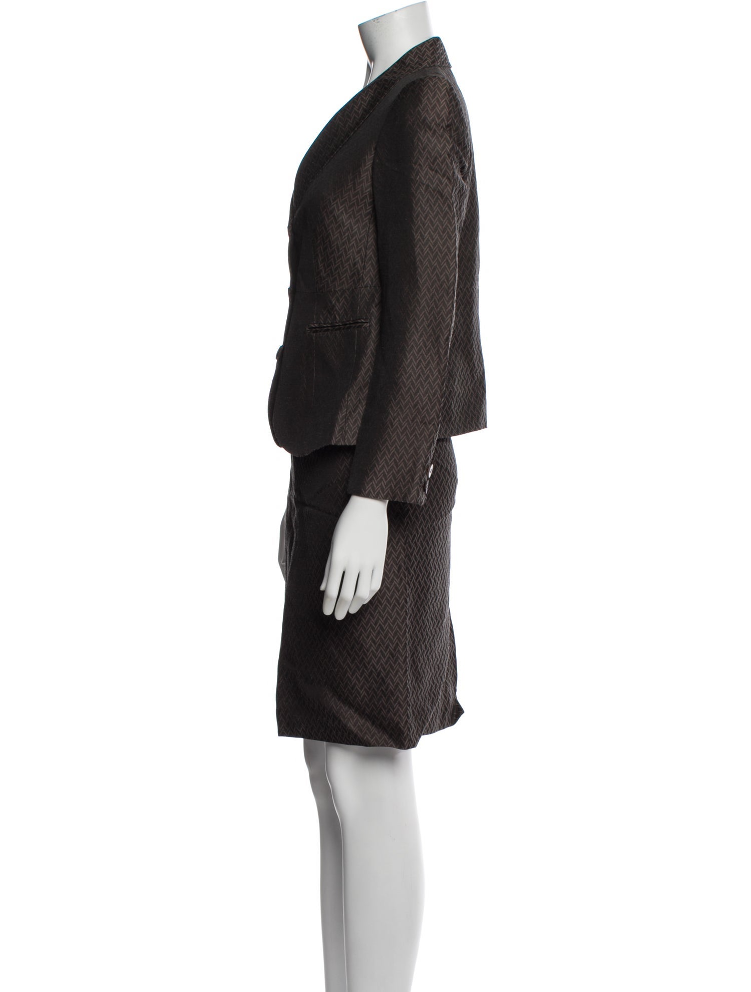 Armani Collezioni Linen Striped Skirt Suit