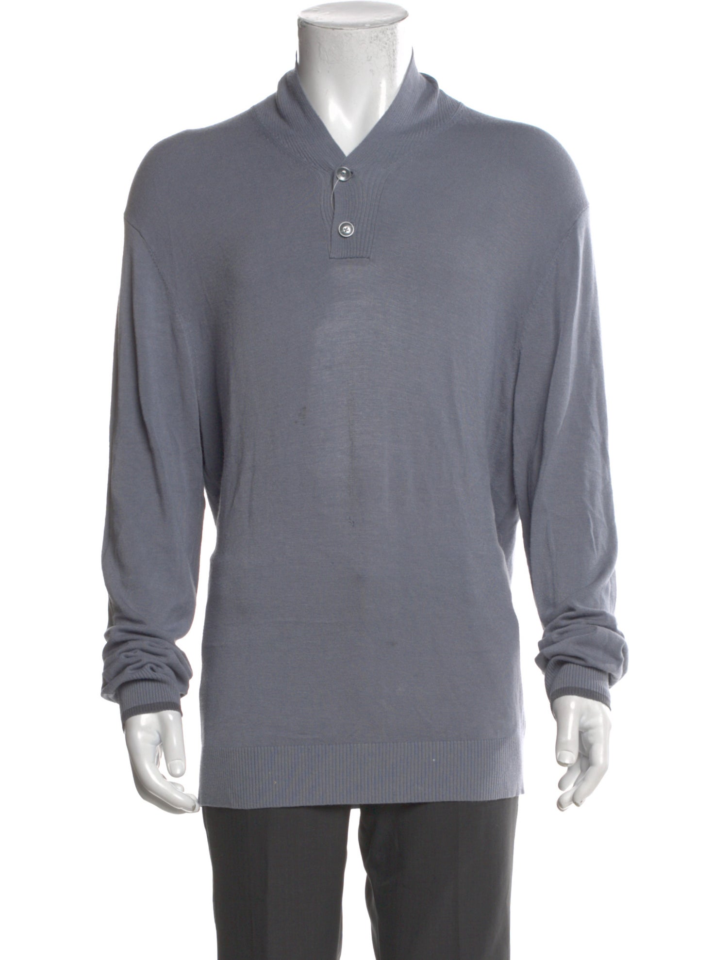 Armani Collezioni Collar Long Sleeve Polo Sweater