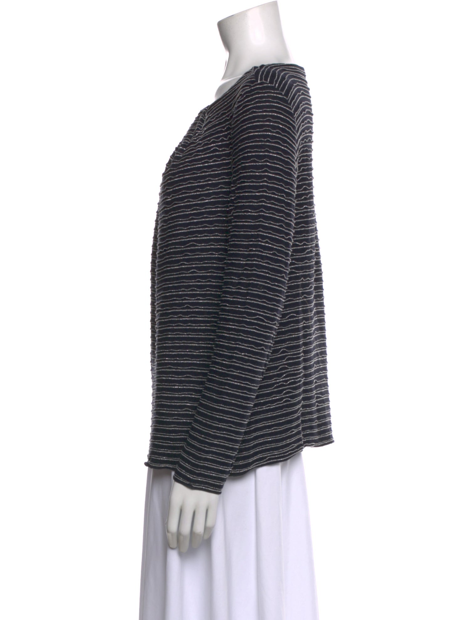 Armani Collezioni Striped Scoop Neck Sweater