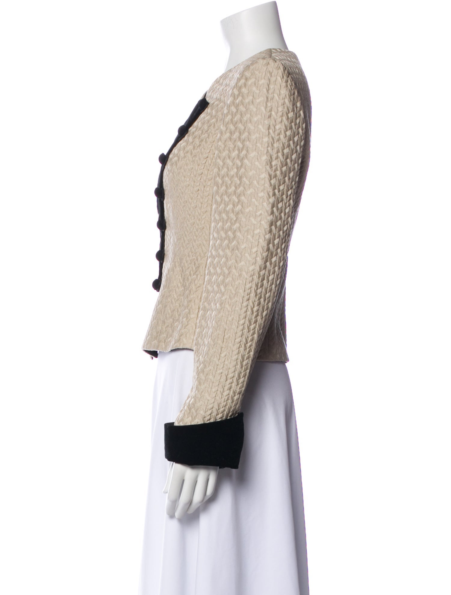 Armani Collezioni Wool Colorblock Pattern Evening Jacket