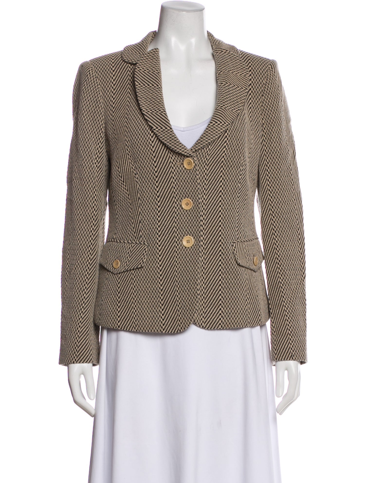 Armani Collezioni Virgin Wool Printed Blazer