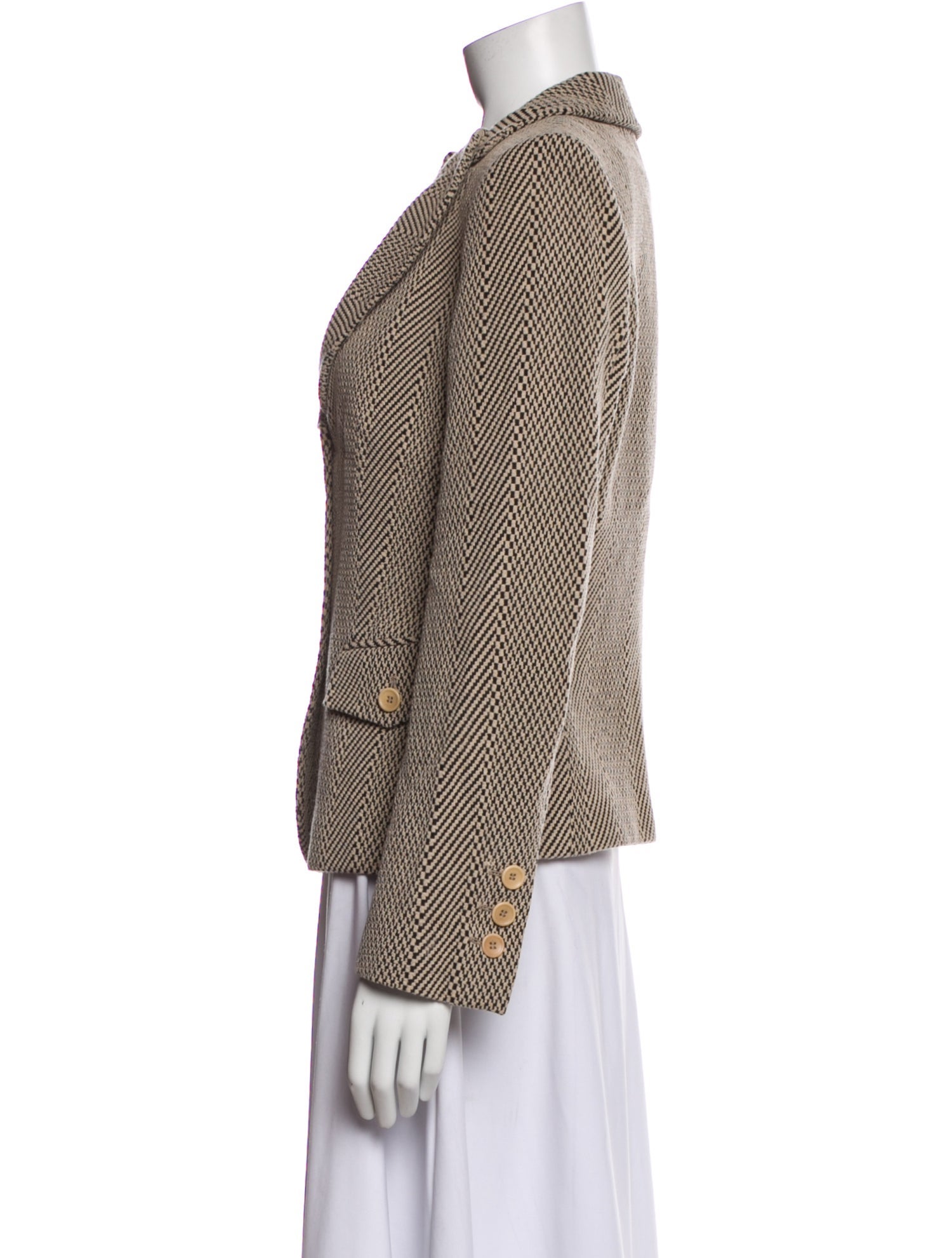 Armani Collezioni Virgin Wool Printed Blazer