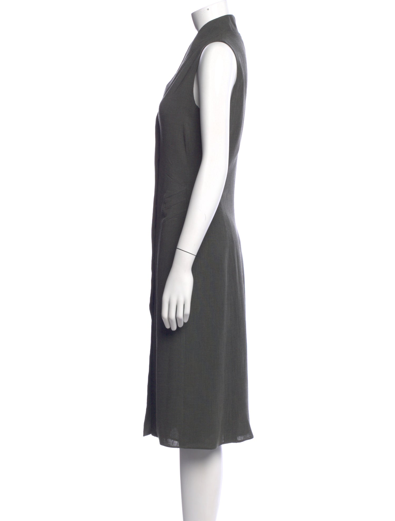 Armani Collezioni V-Neck Midi Length Dress