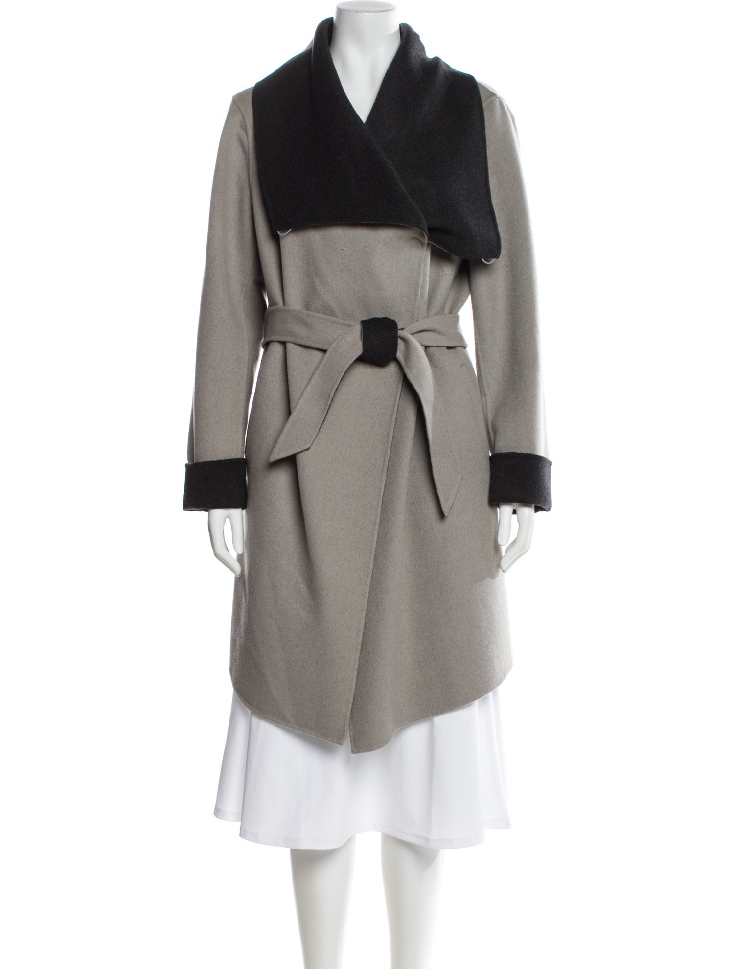 Armani Collezioni Wool Faux Fur Coat