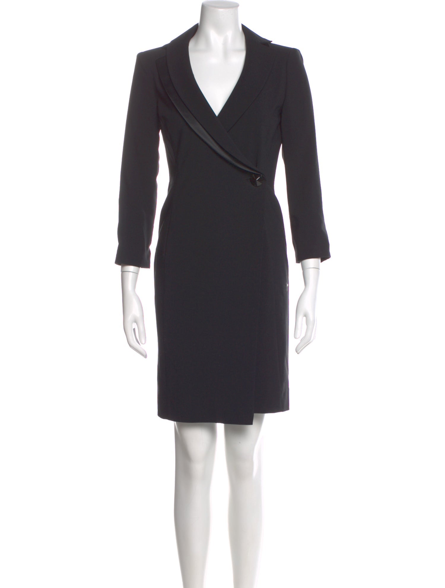 Armani Collezioni Virgin Wool Knee-Length Dress