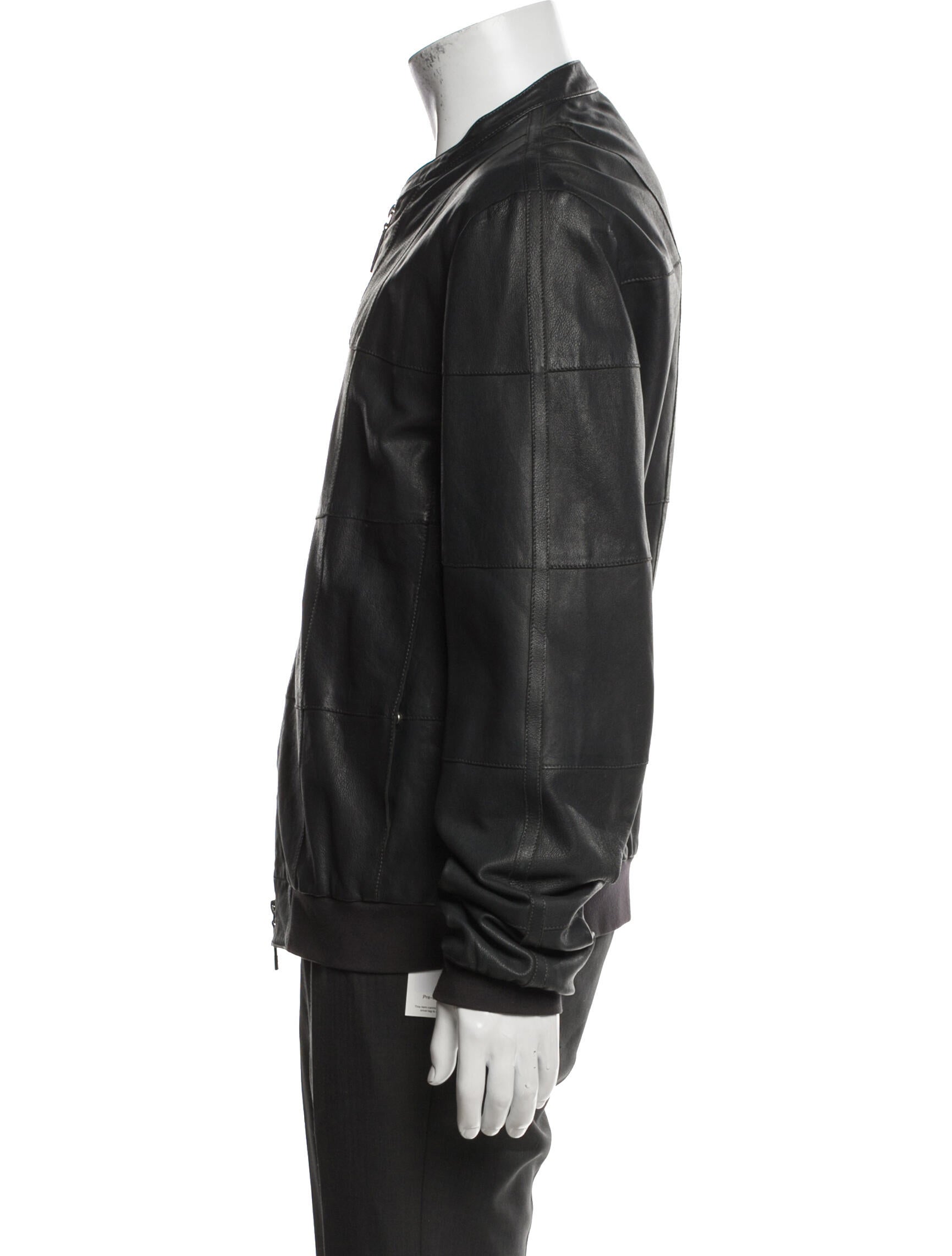 Armani Collezioni Lamb Leather Bomber Jacket