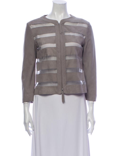Armani Collezioni Goat Leather Evening Jacket Grey