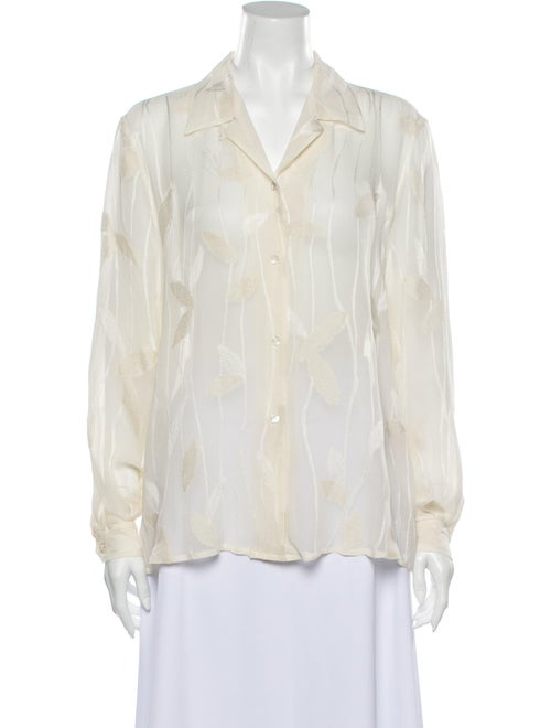 Armani Collezioni Striped Long Sleeve Button-Up To