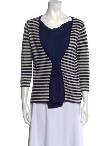 Armani Collezioni Tops Silk Striped Top Us6, It42 | M