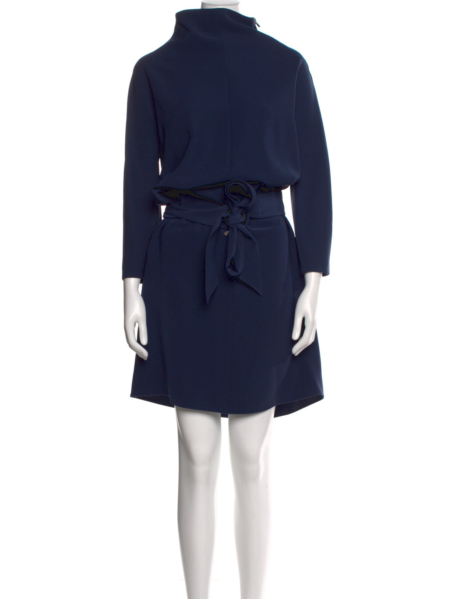 Armani Collezioni Mock Neck Midi Length Dress