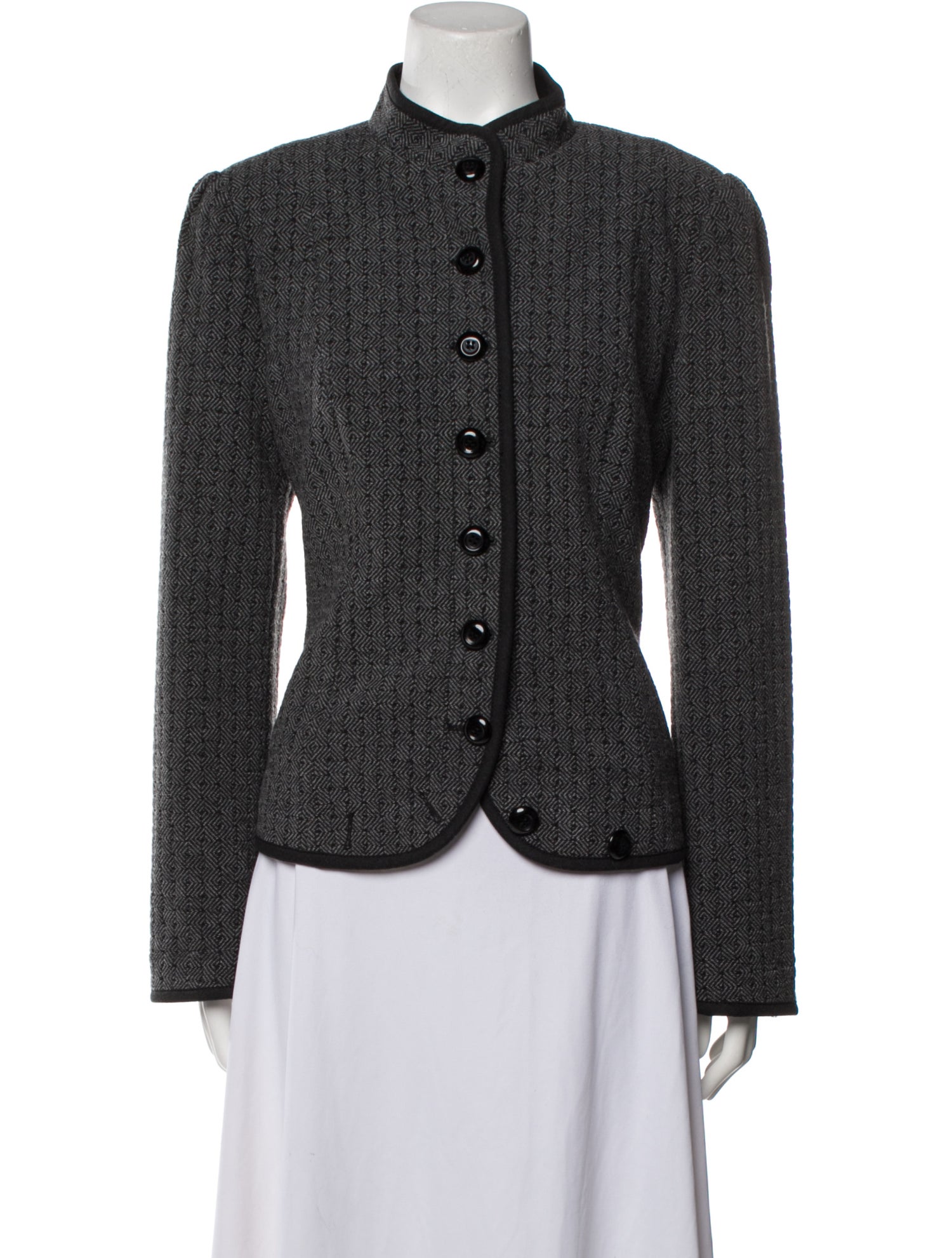 Armani Collezioni Virgin Wool Patterned Evening Jacket