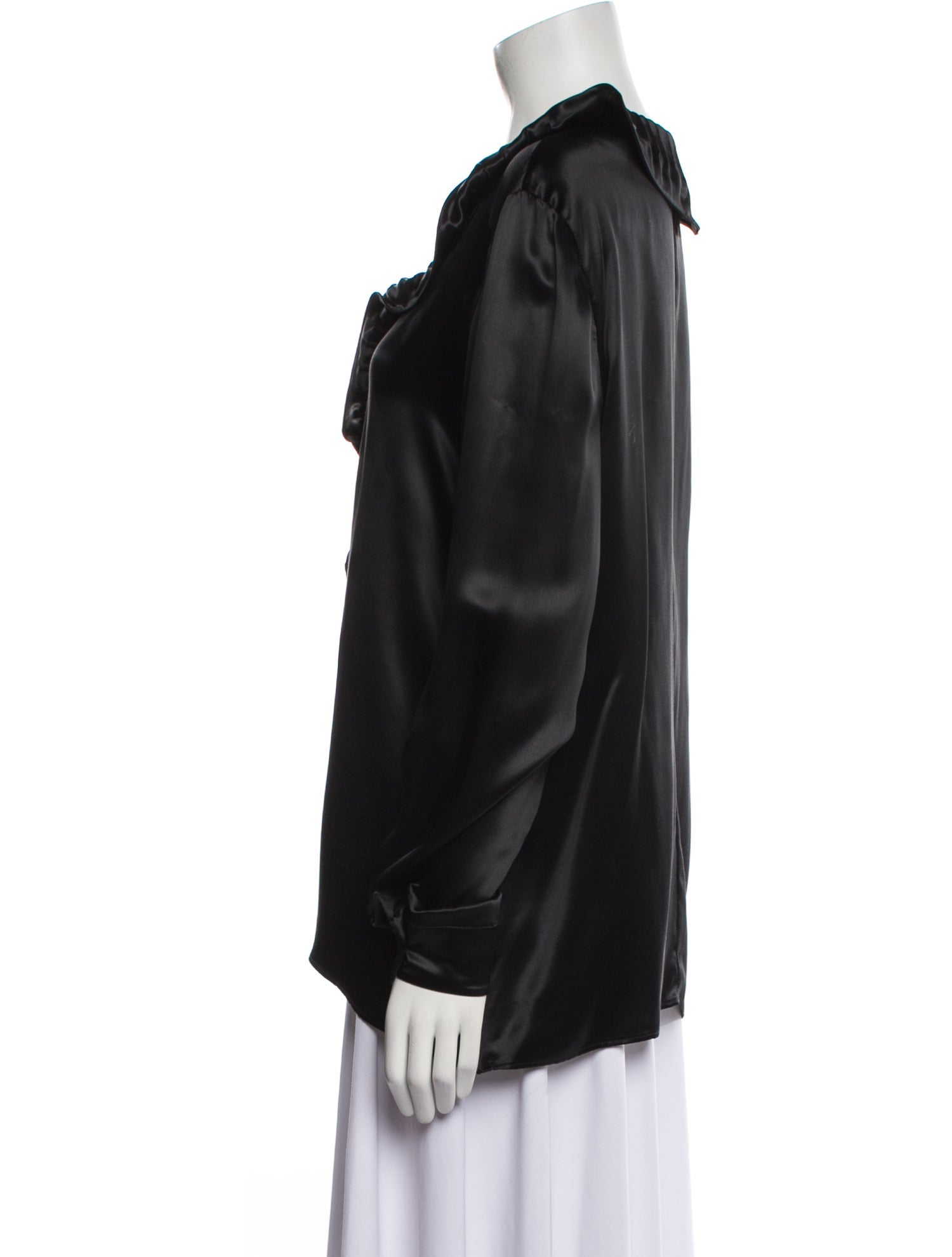 Armani Collezioni Silk V-Neck Blouse