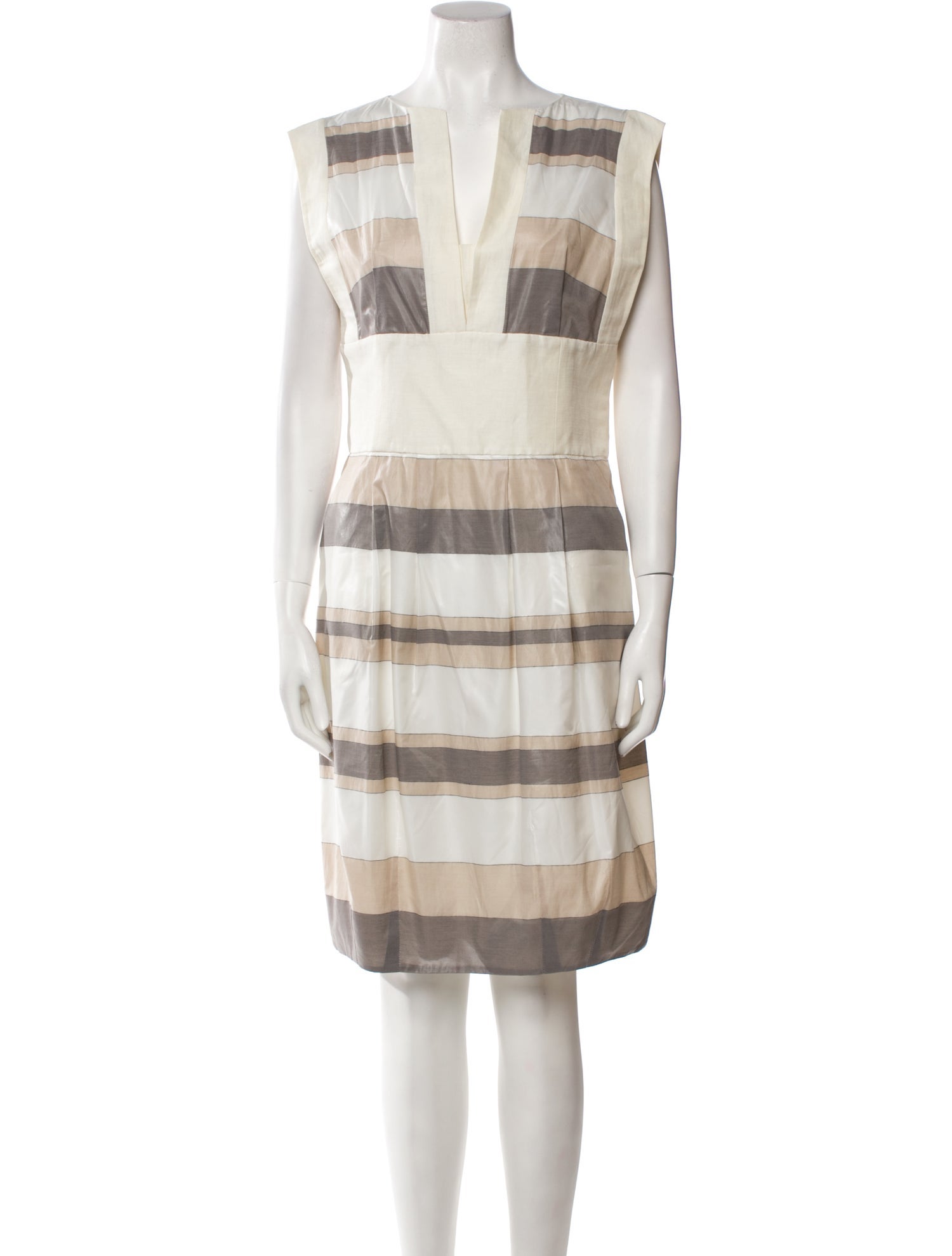 Armani Collezioni Plaid Print Knee-Length Dress