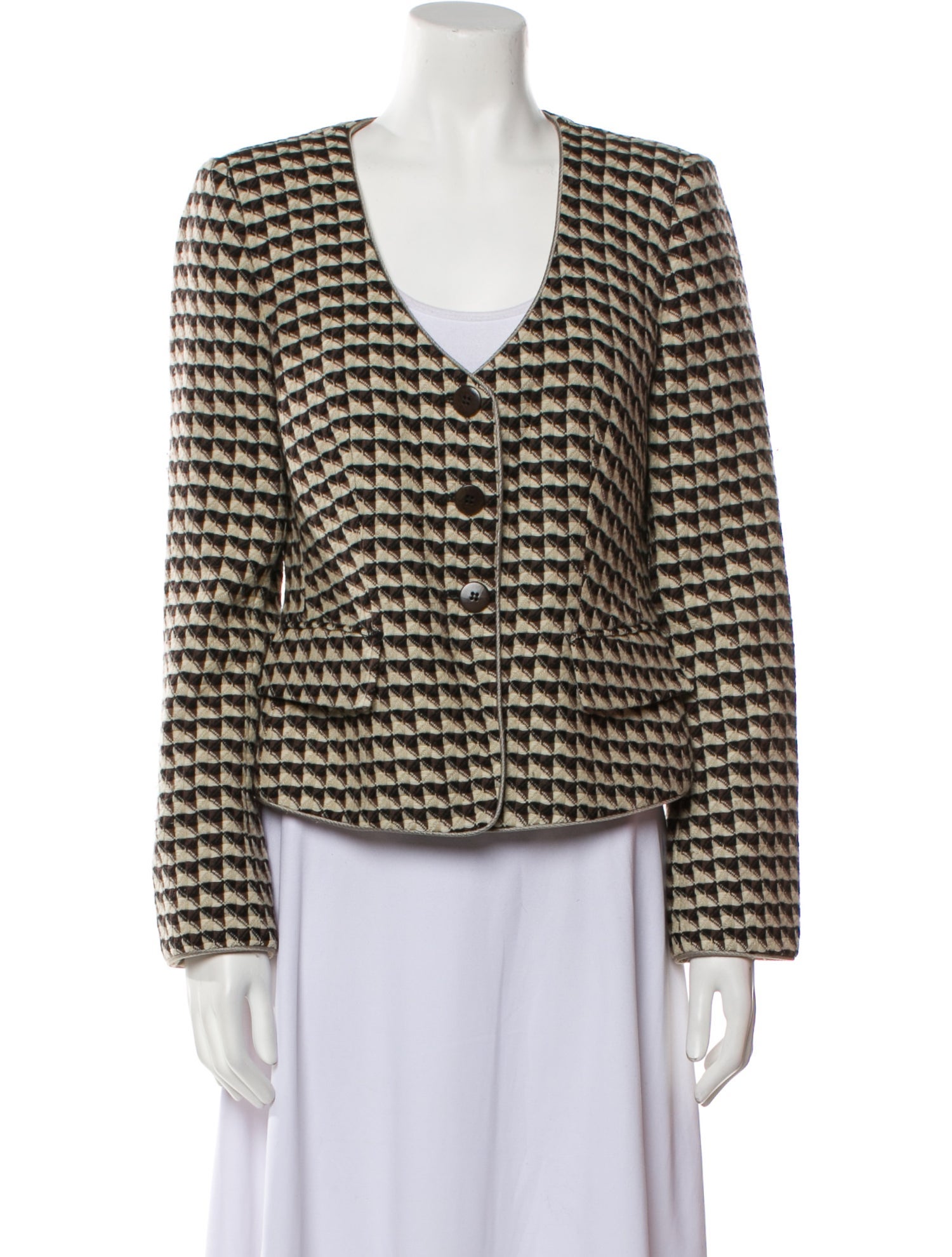 Armani Collezioni Virgin Wool Printed Jacket