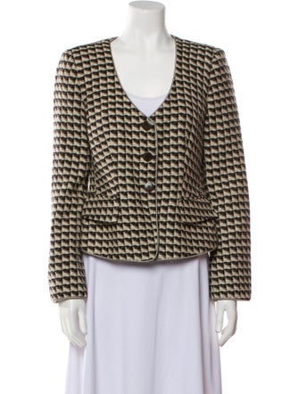 Armani Collezioni Virgin Wool Printed Jacket