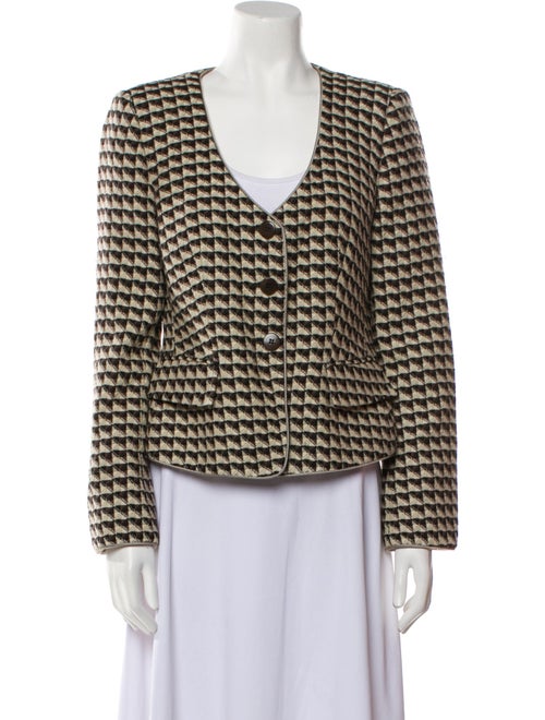 Armani Collezioni Virgin Wool Printed Jacket