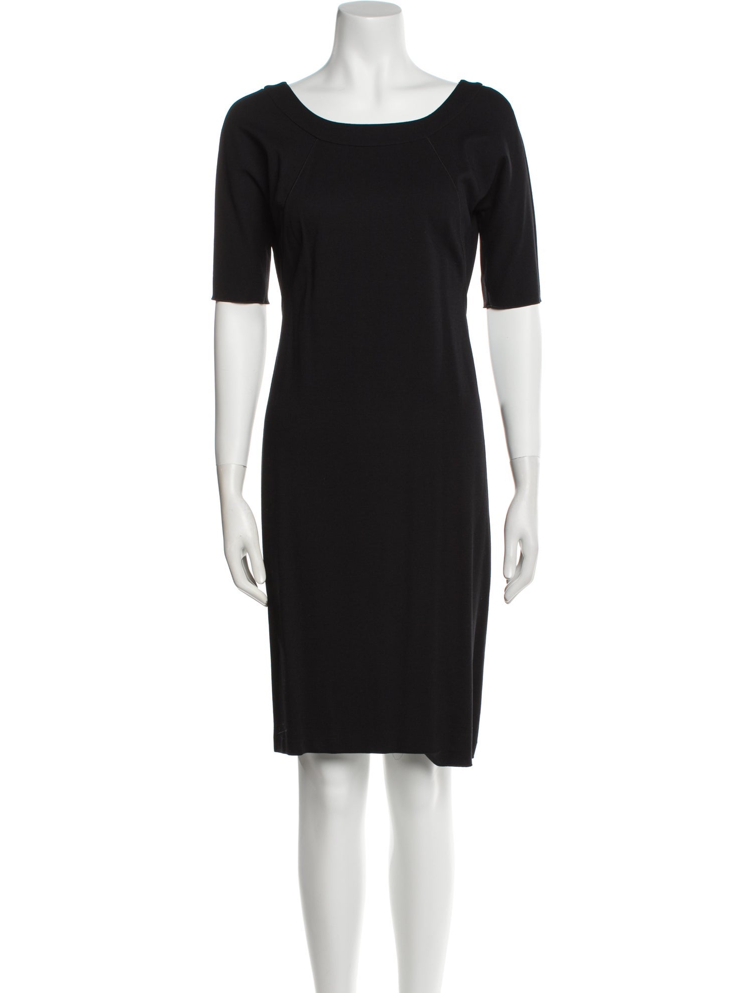 Armani Collezioni Bateau Neckline Knee-Length Dress