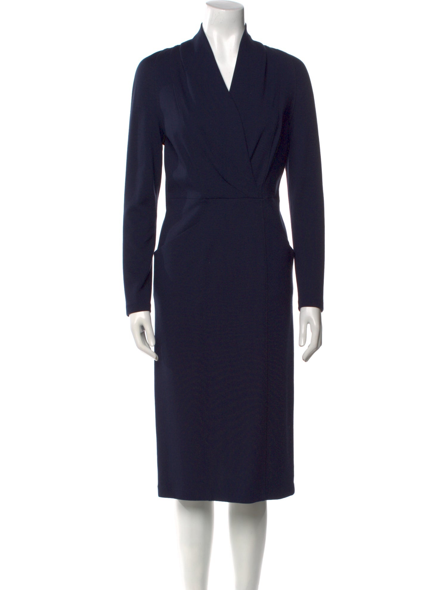 Armani Collezioni V-Neck Midi Length Dress