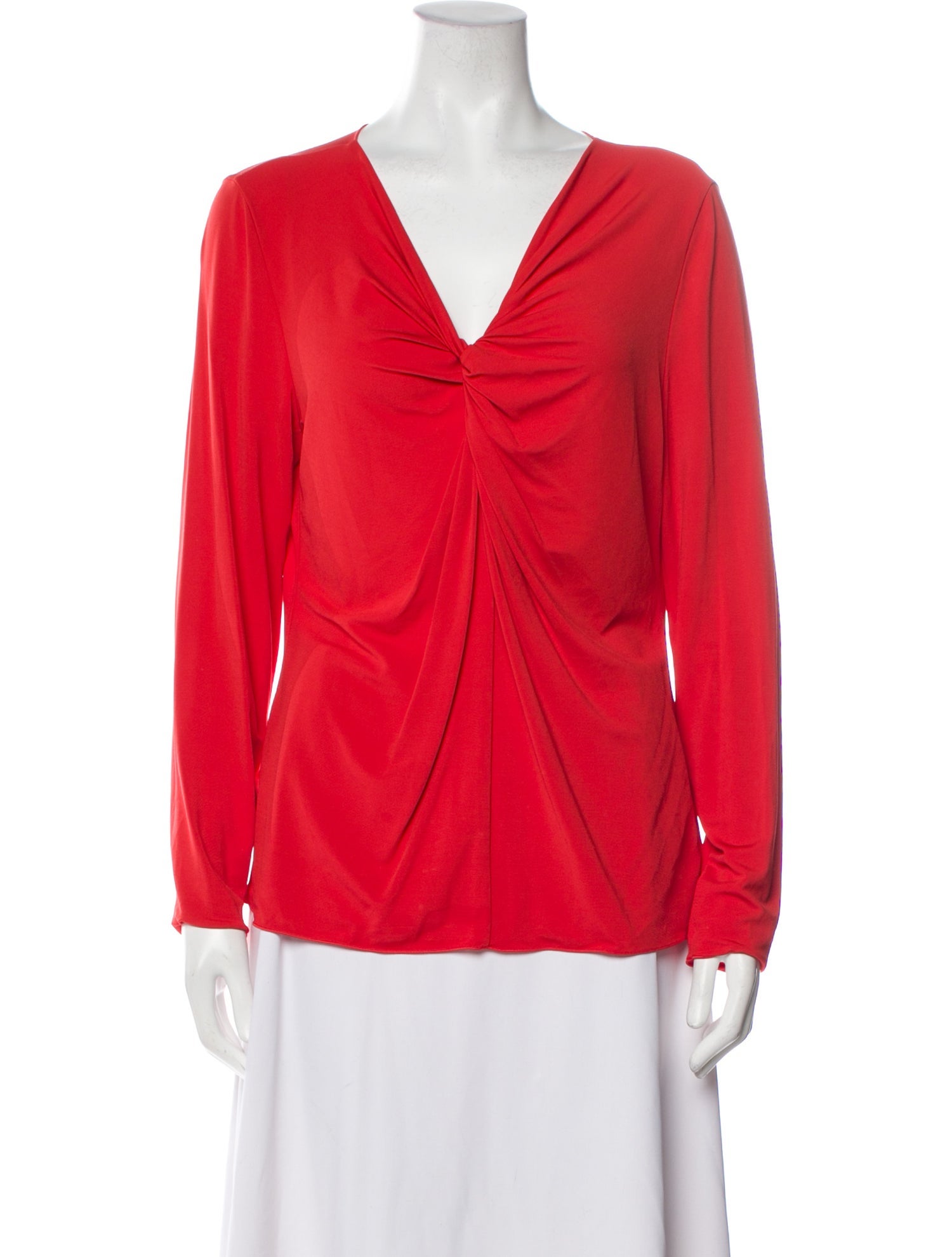 Armani Collezioni V-Neck Long Sleeve Blouse