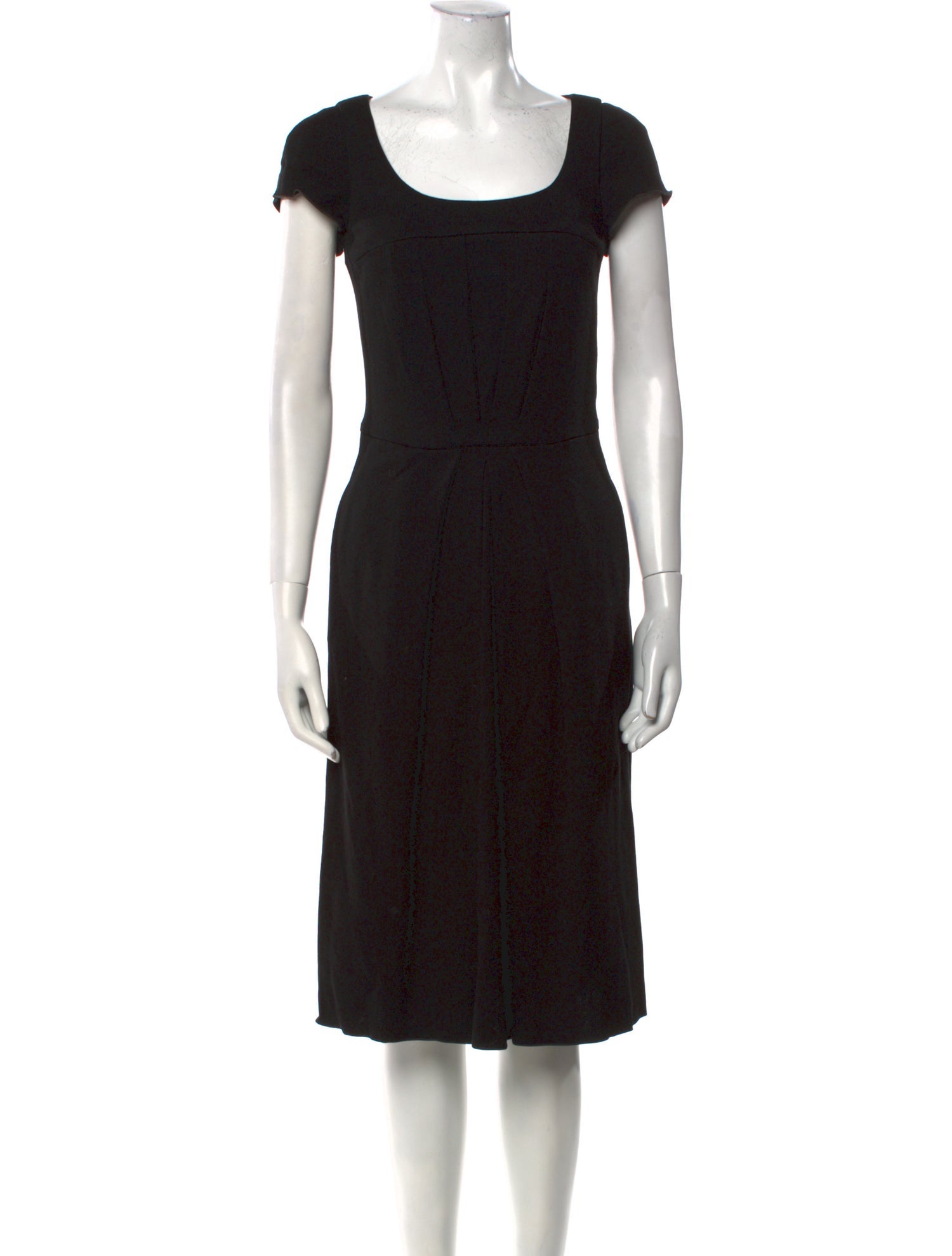 Armani Collezioni Scoop Neck Midi Length Dress
