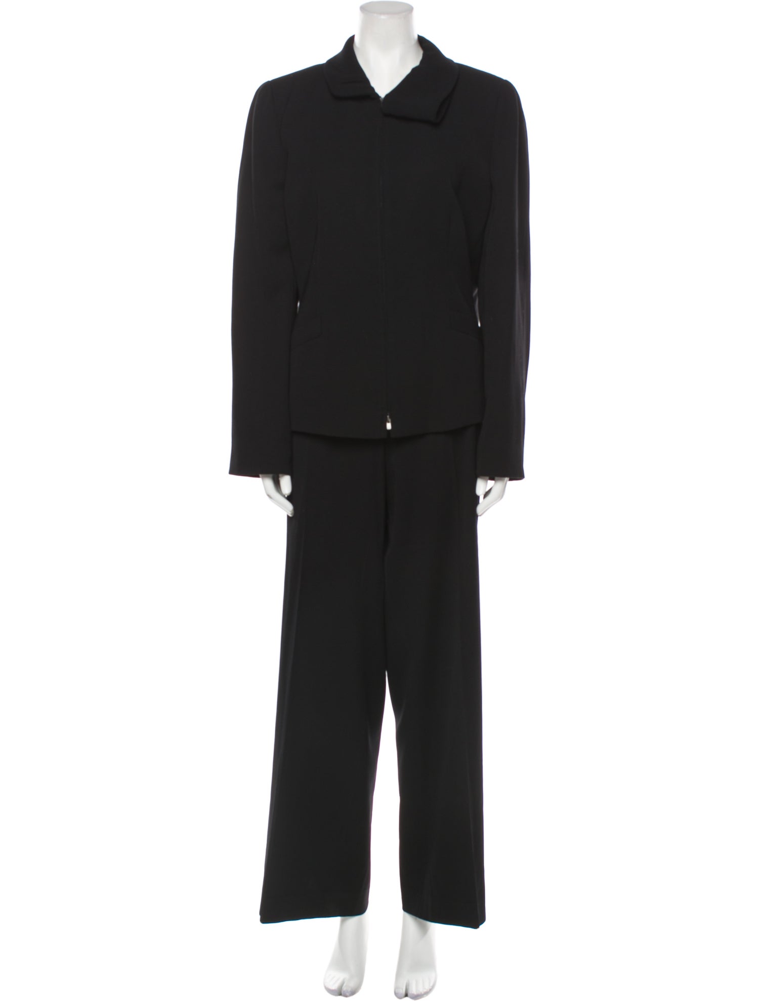 Armani Collezioni Virgin Wool Ruffle Embellishment Pant Set