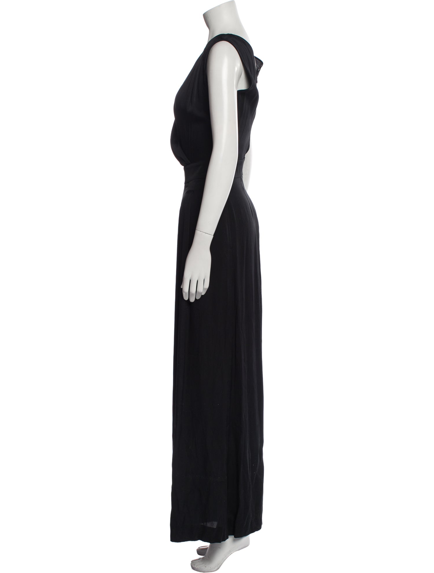 Armani Collezioni Silk Plunge Neckline Jumpsuit