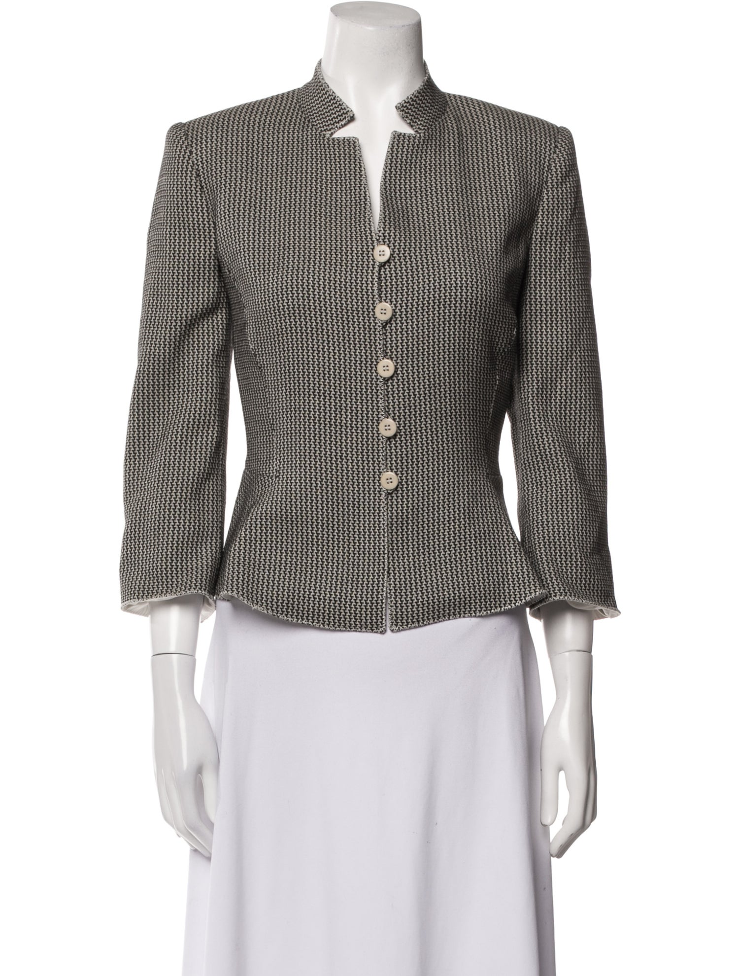 Armani Collezioni Virgin Wool Printed Evening Jacket