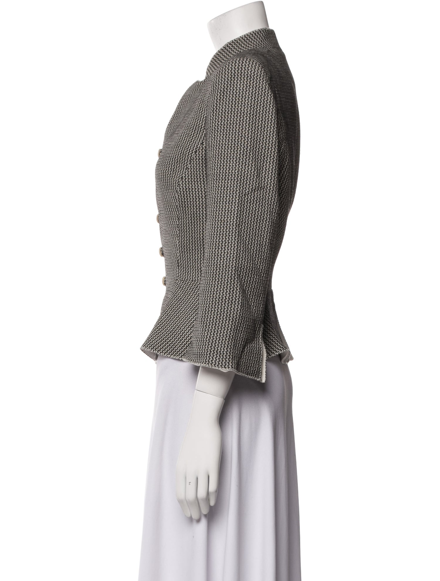 Armani Collezioni Virgin Wool Printed Evening Jacket