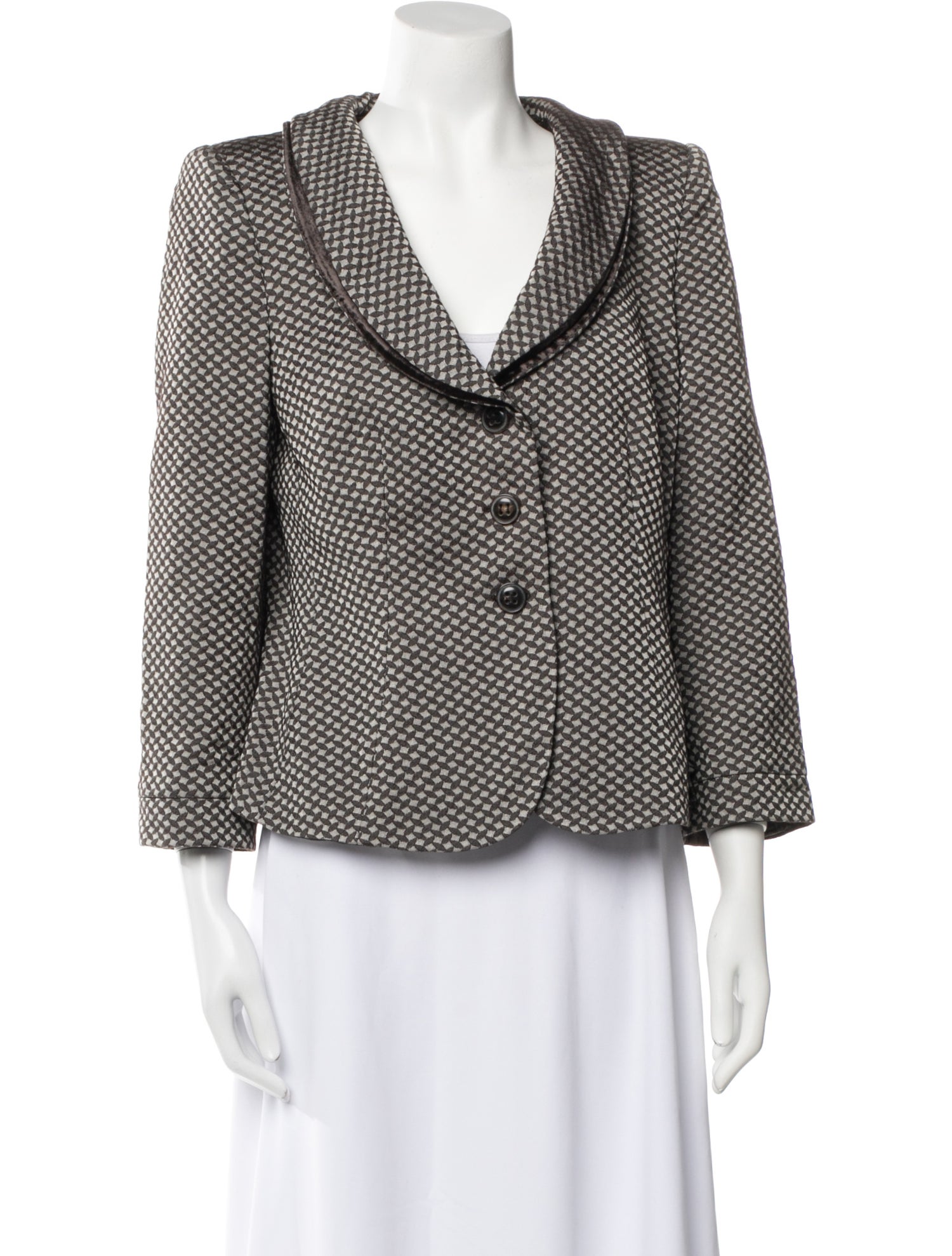 Armani Collezioni Virgin Wool Printed Jacket