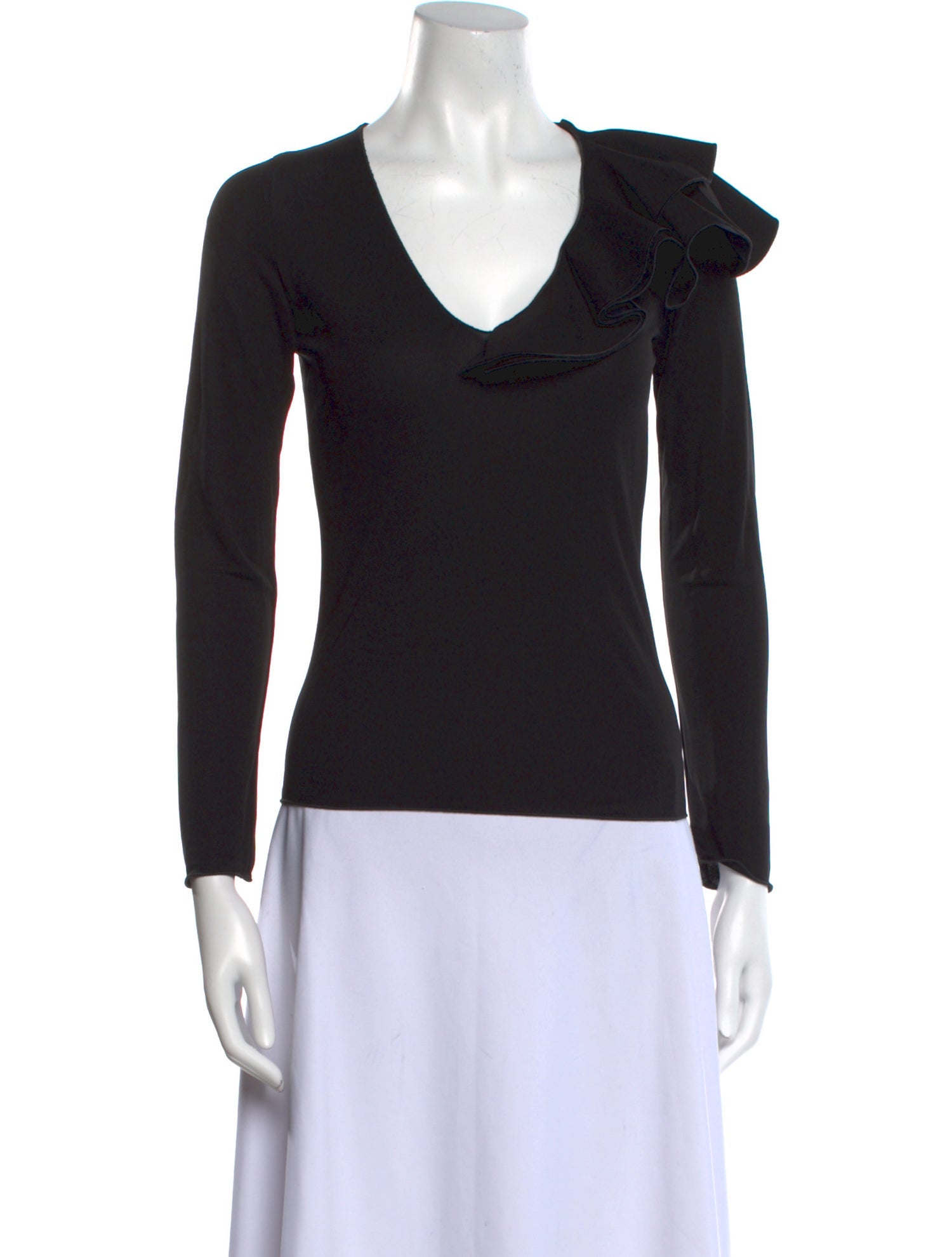 Armani Collezioni V-Neck Three-Quarter Sleeve Top