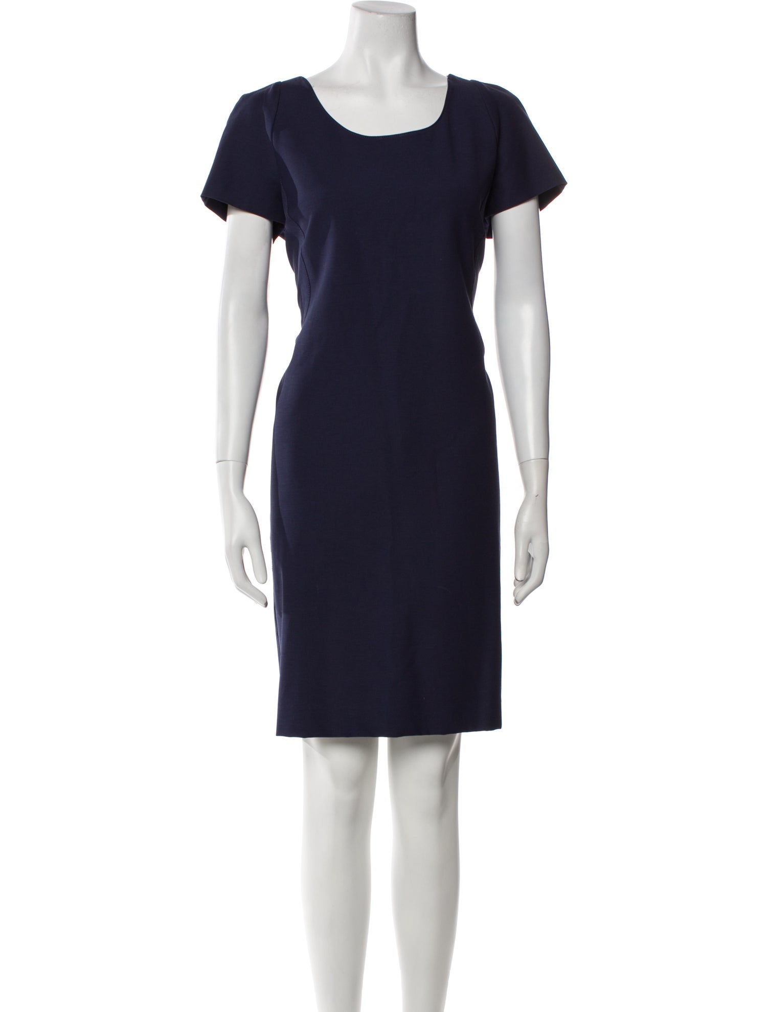 Armani Collezioni Scoop Neck Knee-Length Dress
