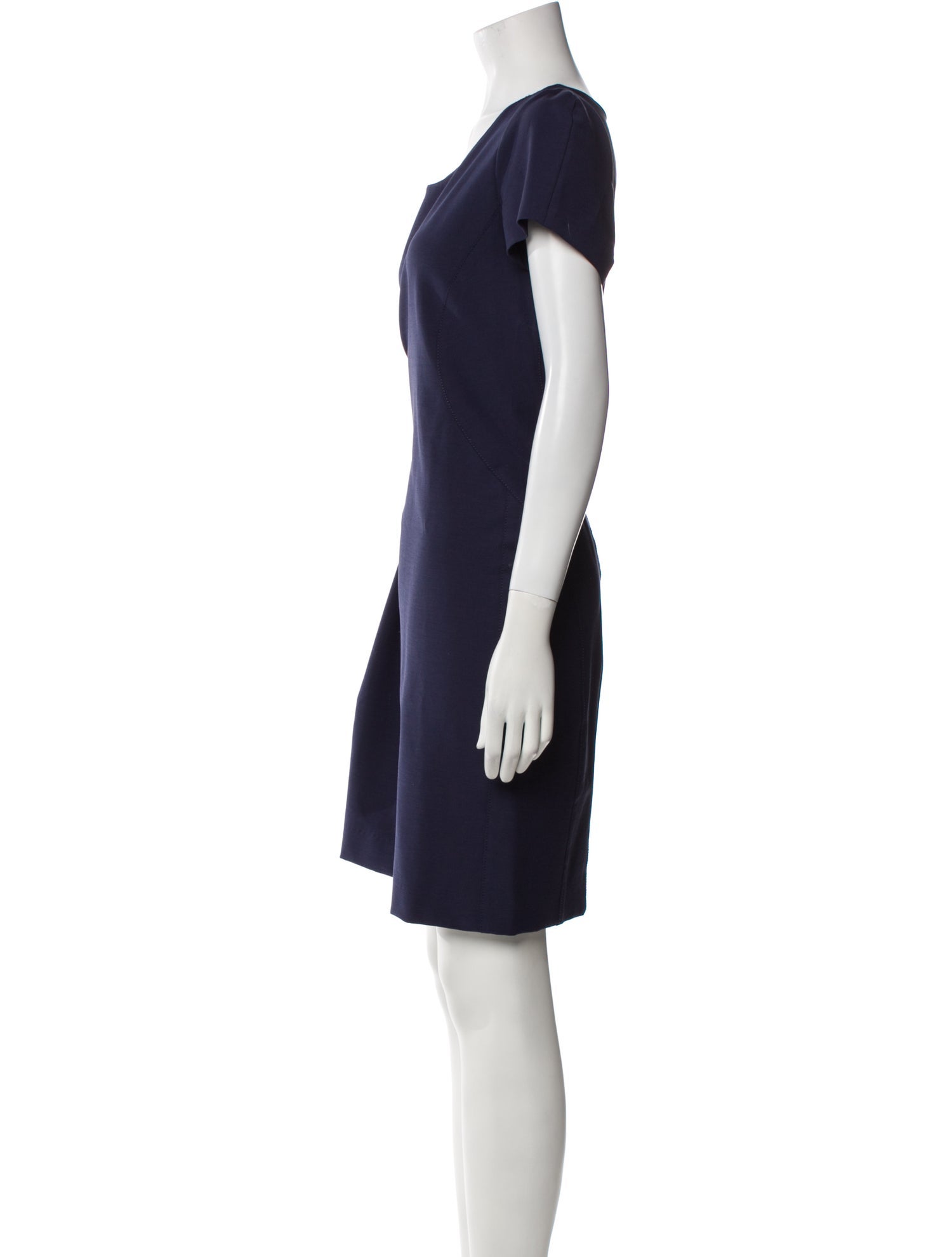 Armani Collezioni Scoop Neck Knee-Length Dress