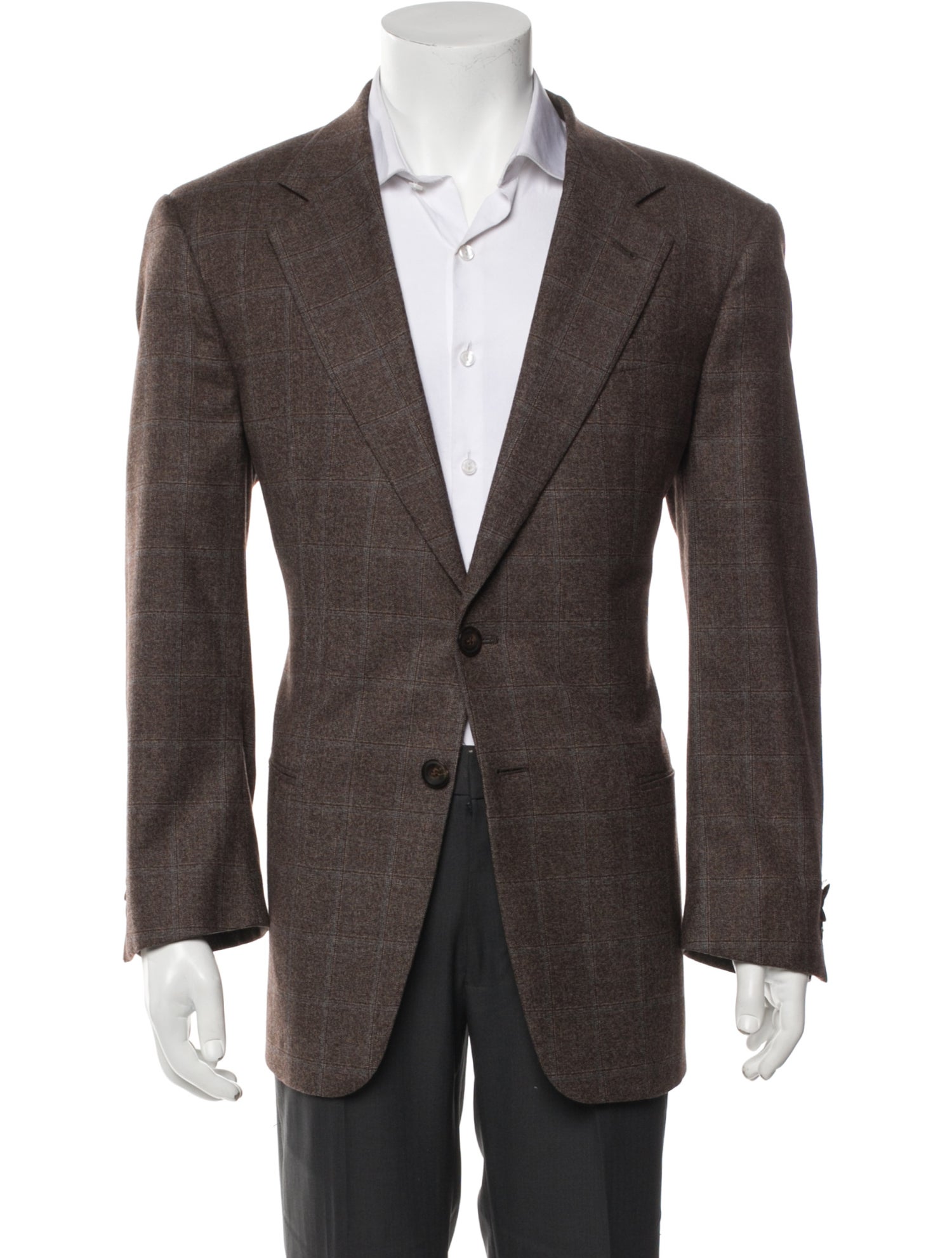 Armani Collezioni Wool Printed Peacoat