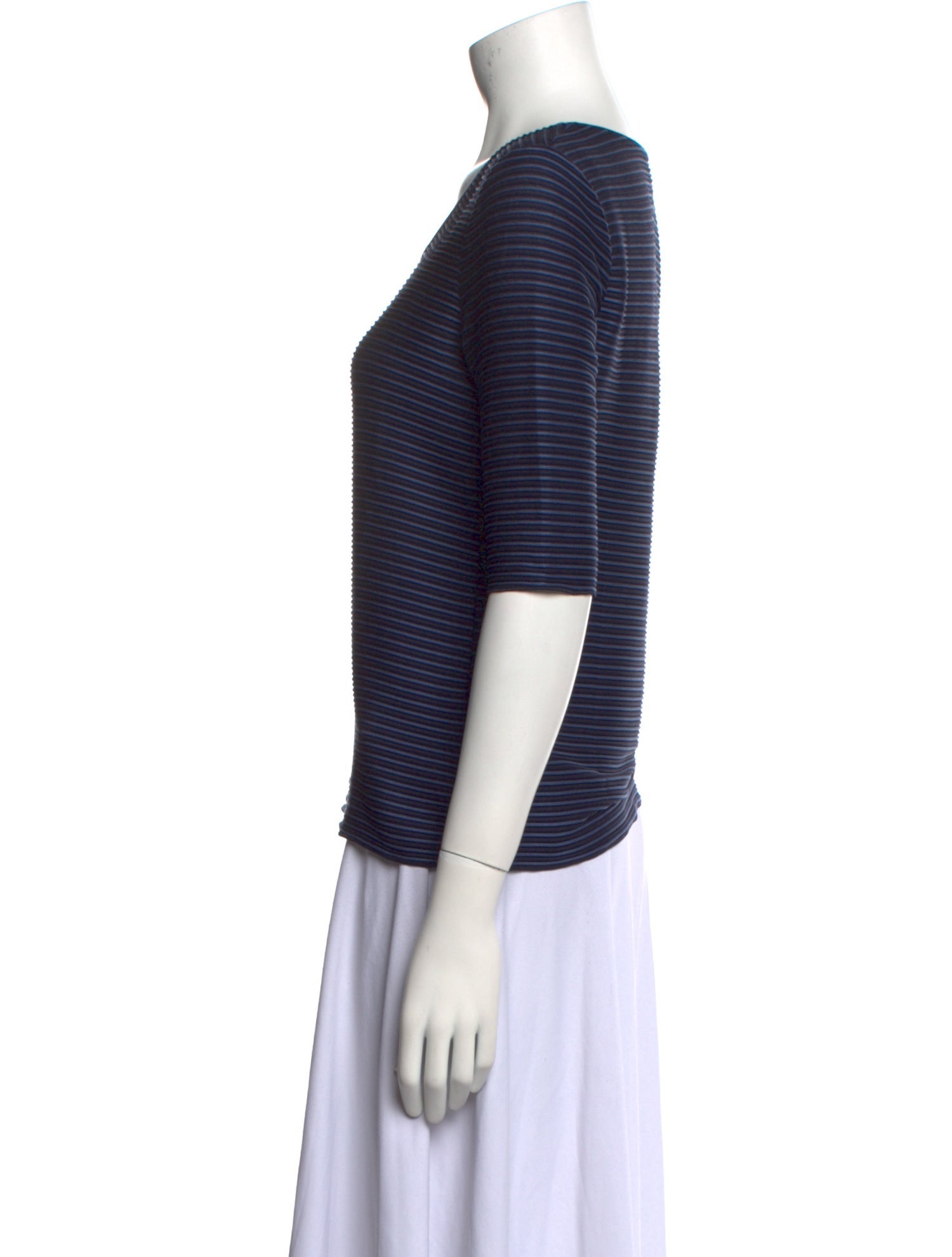 Armani Collezioni Striped Scoop Neck T-Shirt