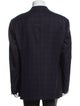 Armani Collezioni Virgin Wool Plaid Print Blazer