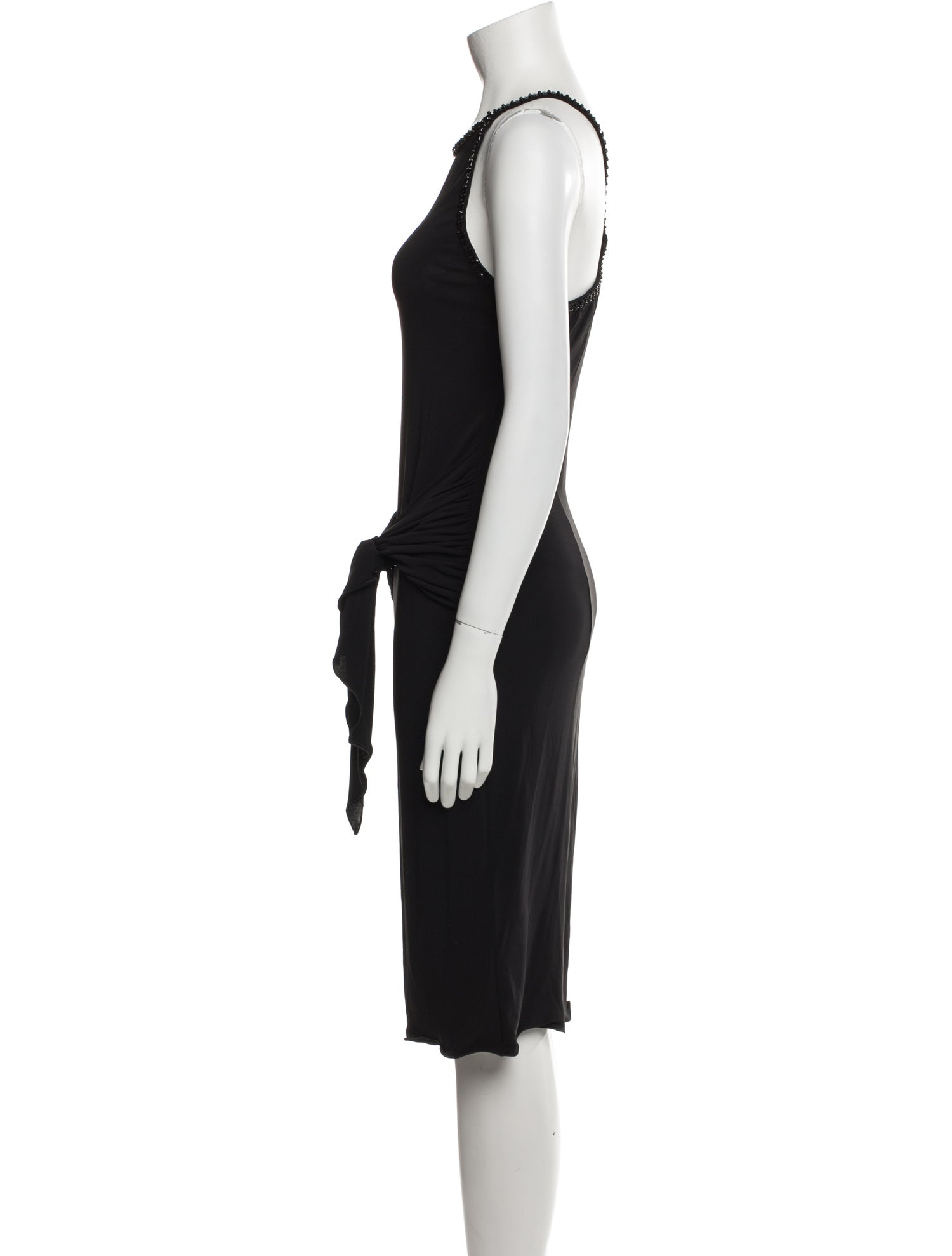 Armani Collezioni Scoop Neck Midi Length Dress