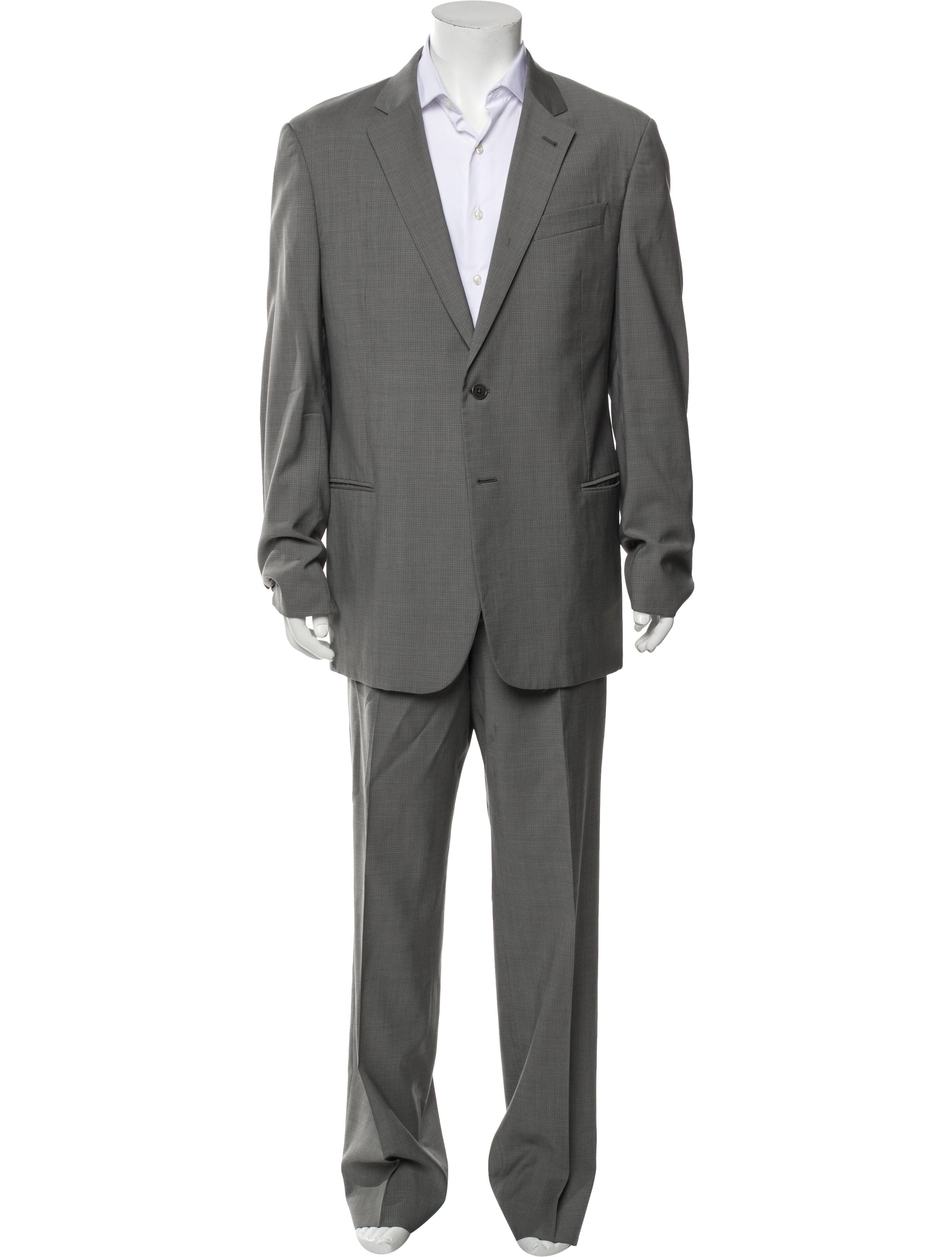 Armani Collezioni Wool Plaid Print Two-Piece Blazer