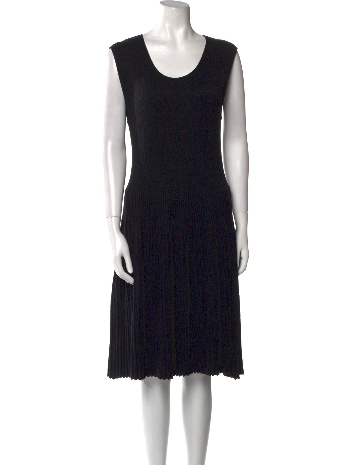 Armani Collezioni Scoop Neck Knee-Length Dress