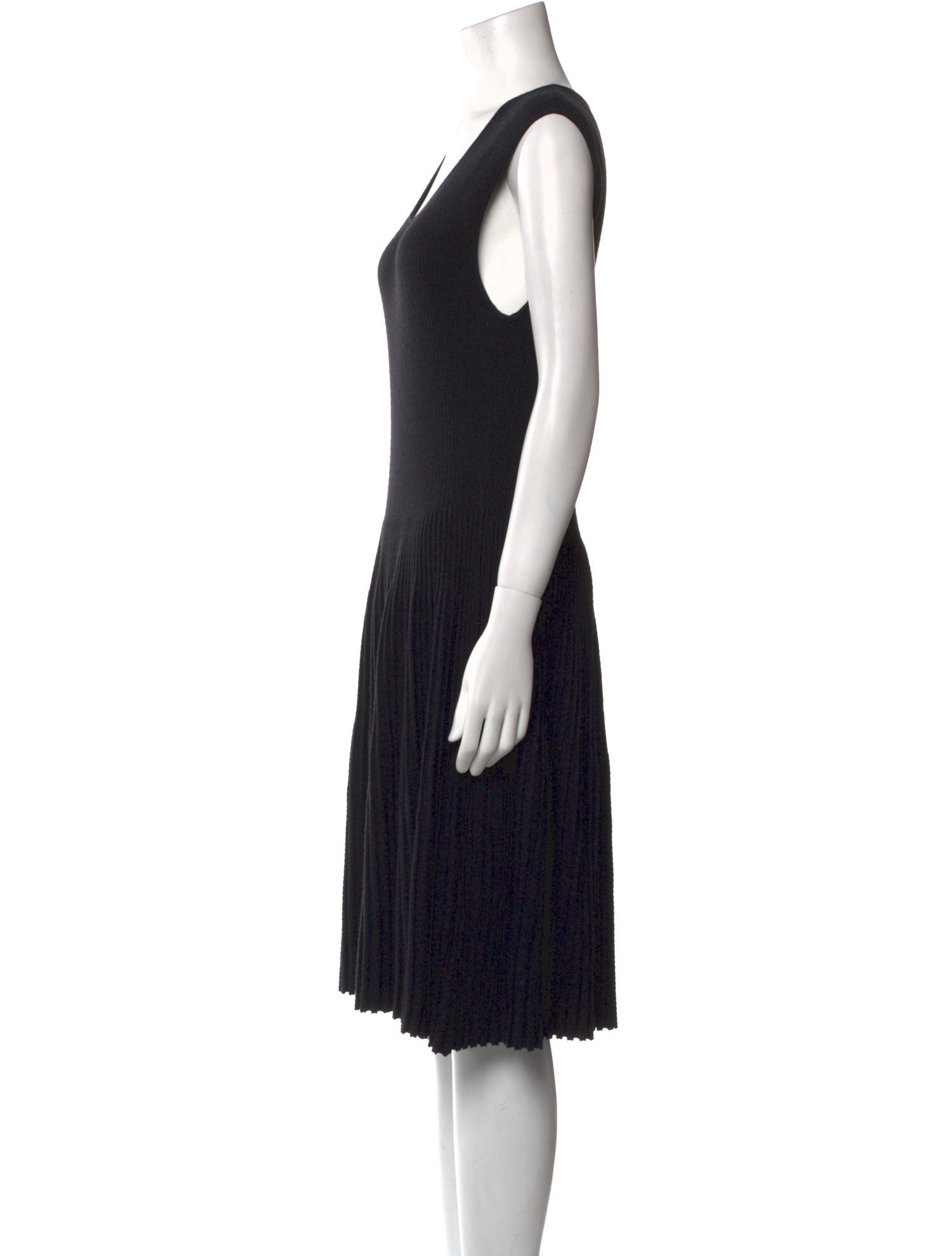 Armani Collezioni Scoop Neck Knee-Length Dress