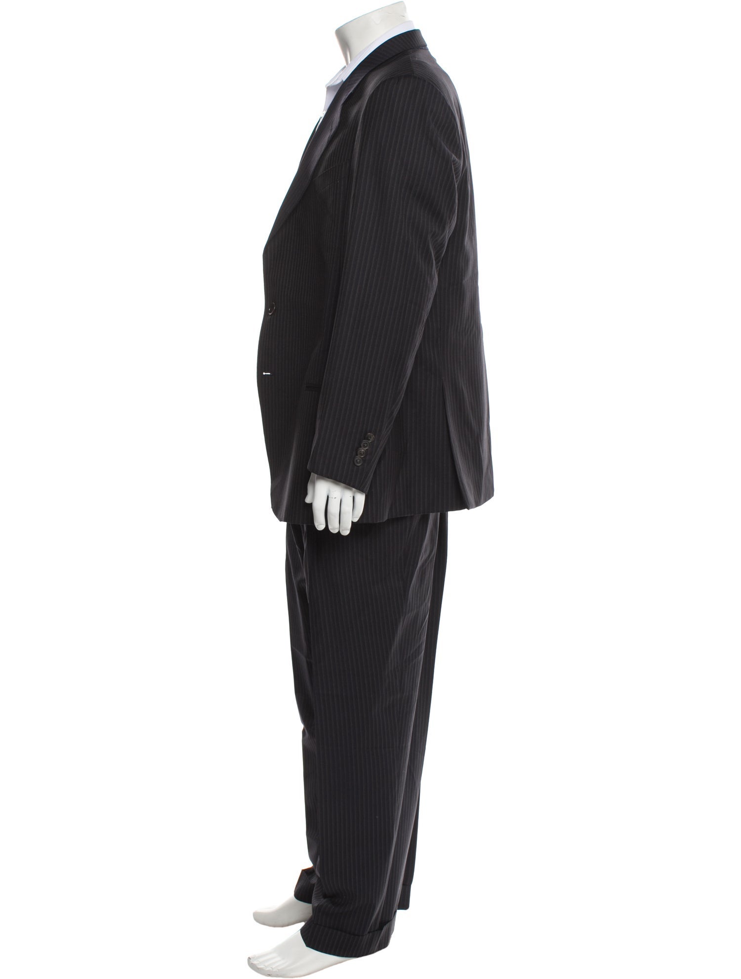 Armani Collezioni Wool Striped Two-Piece Suit