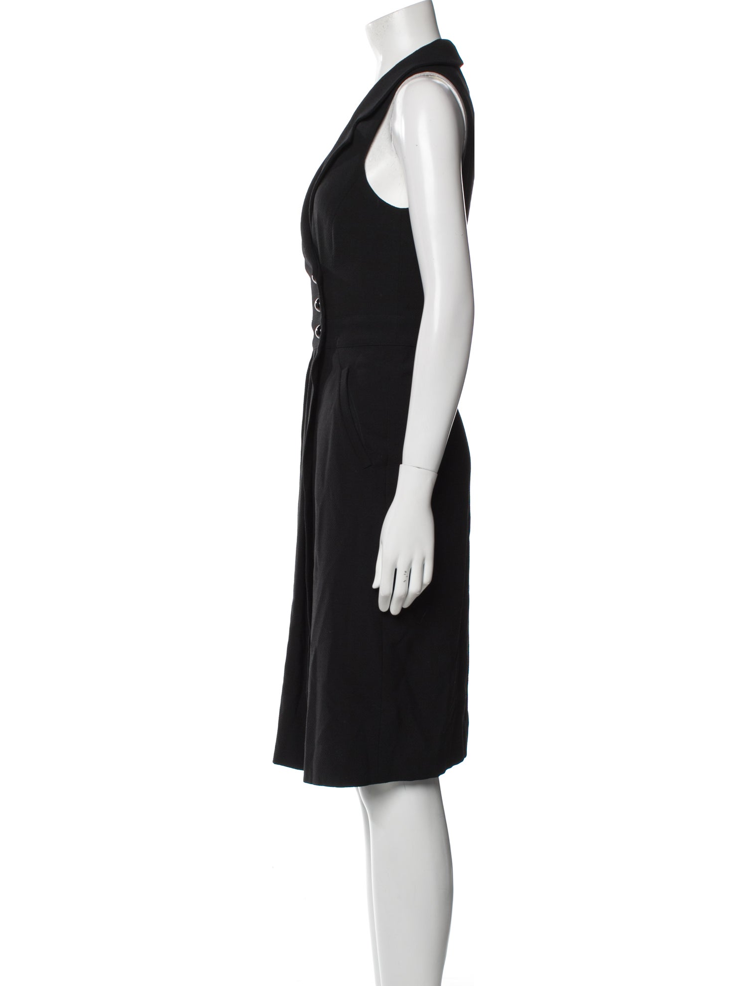 Armani Collezioni Wool Knee-Length Dress