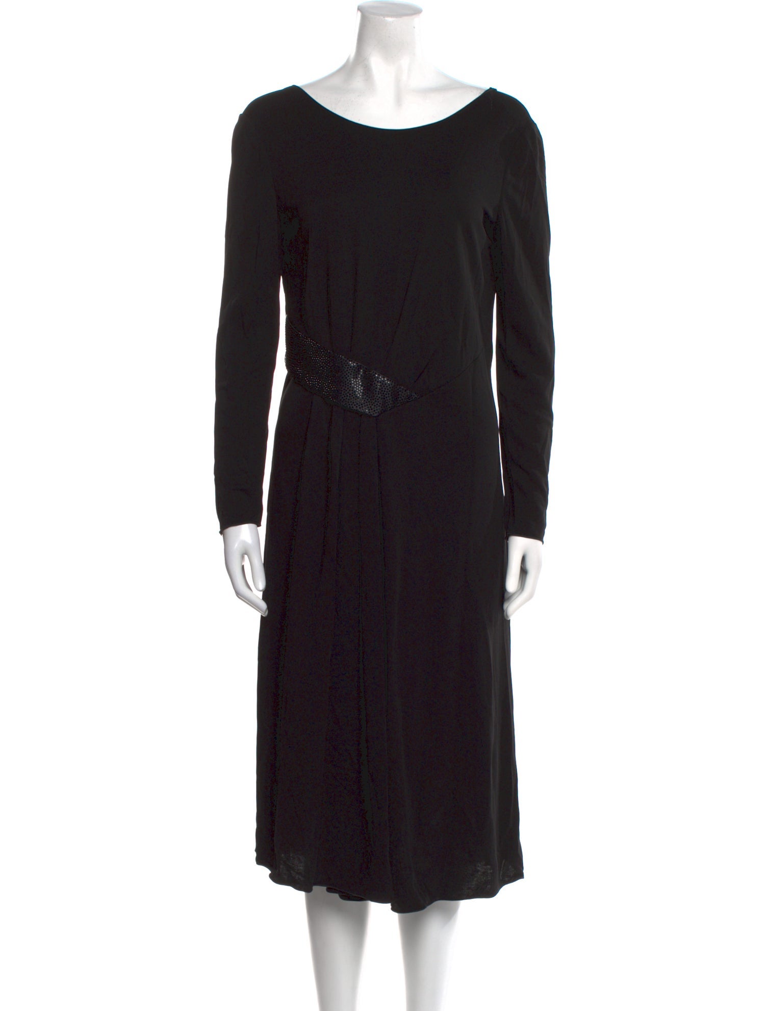 Armani Collezioni Bateau Neckline Midi Length Dress