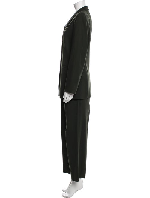 Armani Collezioni Virgin Wool Ruffle Embellishment Pantsuit