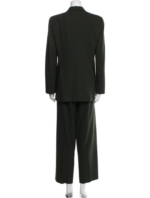Armani Collezioni Virgin Wool Ruffle Embellishment Pantsuit