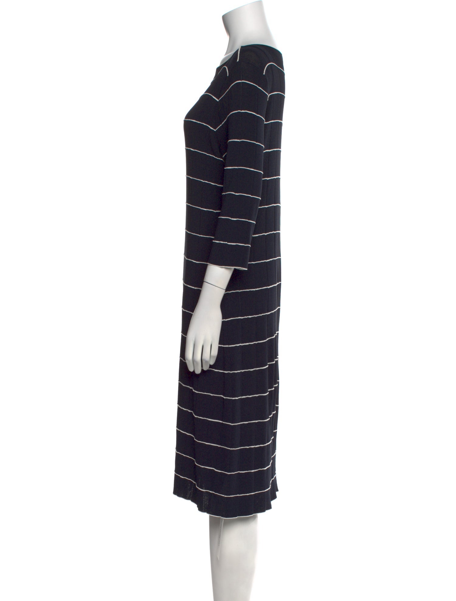 Armani Collezioni Striped Midi Length Dress