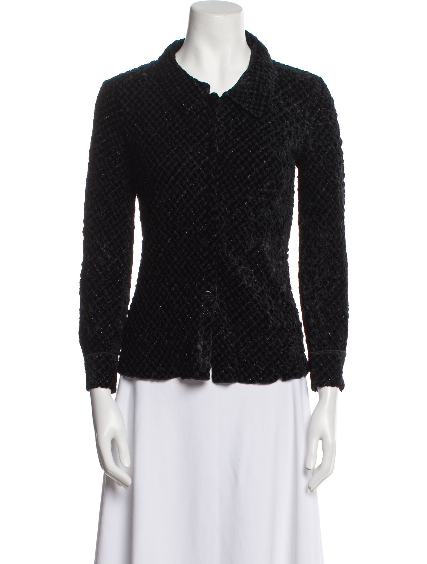 Armani Collezioni Long Sleeve Button-Up Top