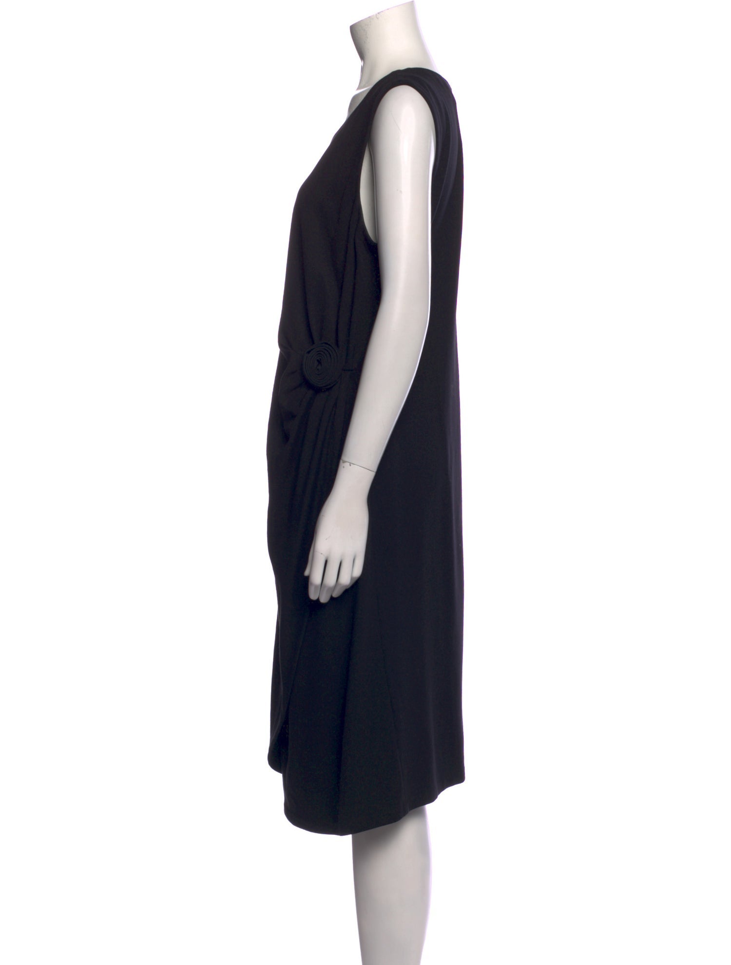Armani Collezioni Scoop Neck Midi Length Dress