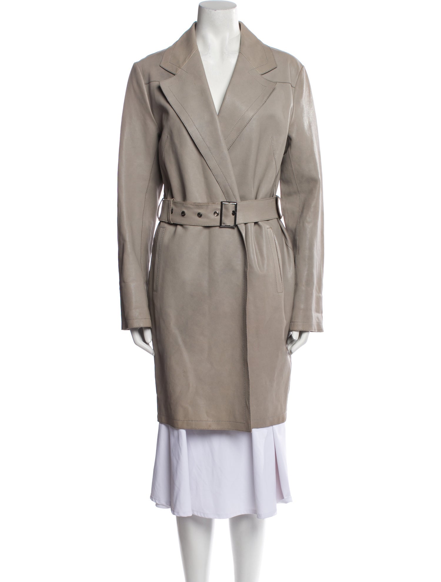 Armani Collezioni Lamb Leather Trench Coat