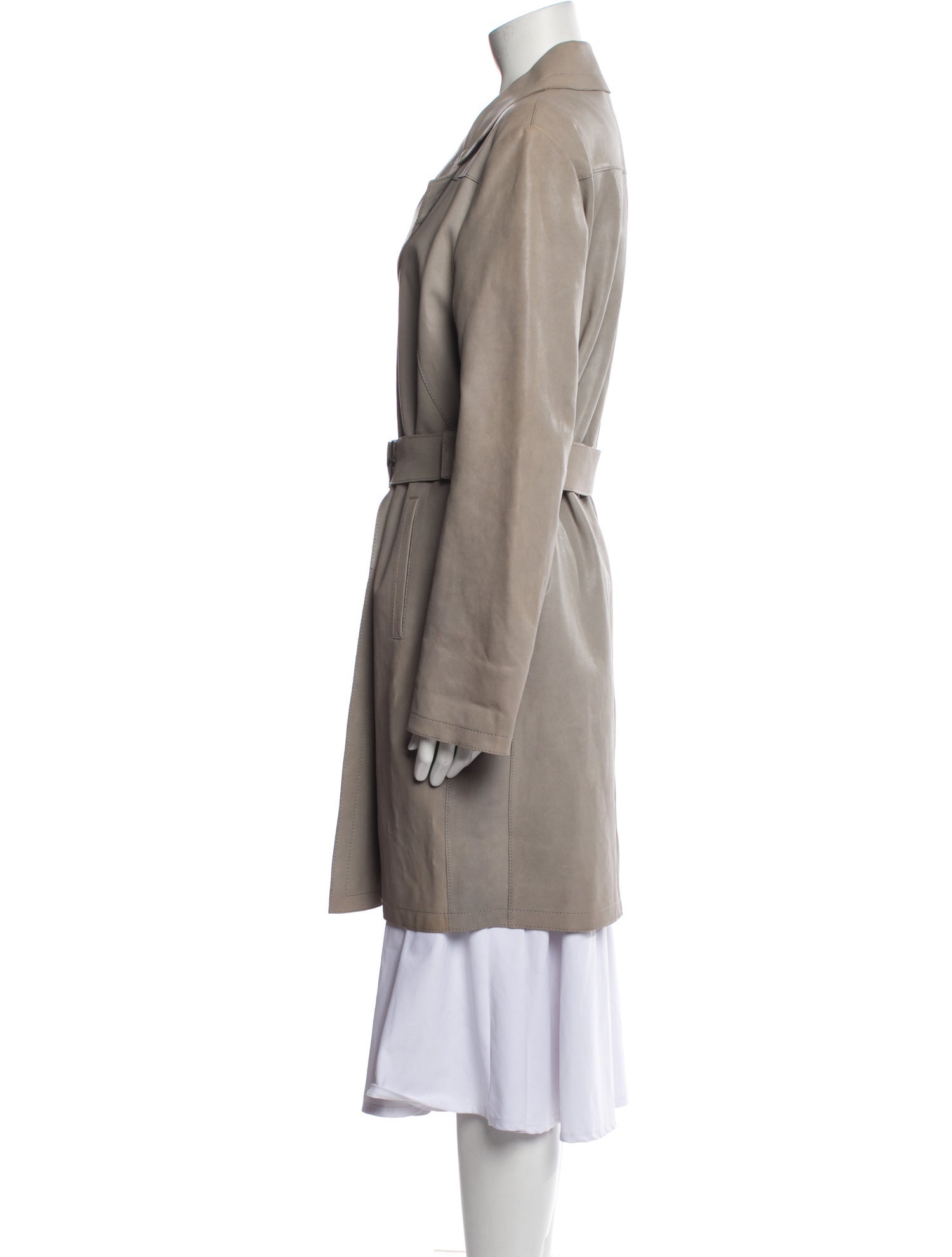 Armani Collezioni Lamb Leather Trench Coat